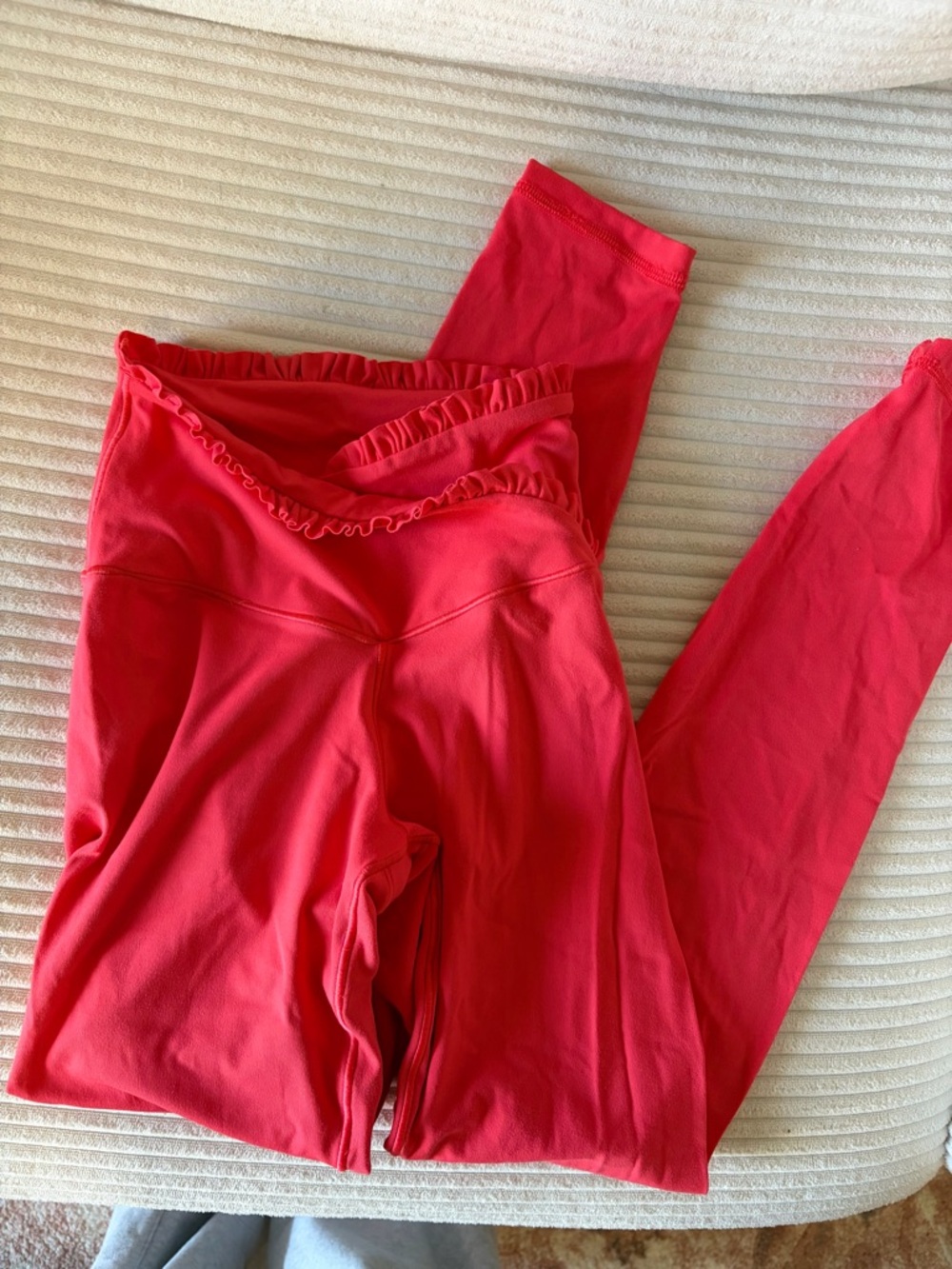 aerie Bright Red Ruffled Waist Leggings